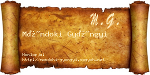 Mándoki Gyöngyi névjegykártya