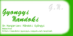 gyongyi mandoki business card