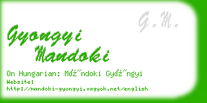 gyongyi mandoki business card